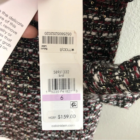 NWT Calvin Klein Tweed Sequin Long Coat 6 - Picture 7 of 13